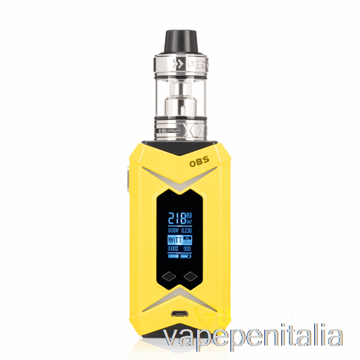Vape Italia Obs Bat 218w E Damo Starter Kit Giallo Mod / Serbatoio Argento